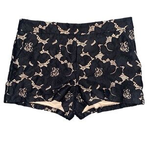 Express Black Lace Floral Shorts Size 8